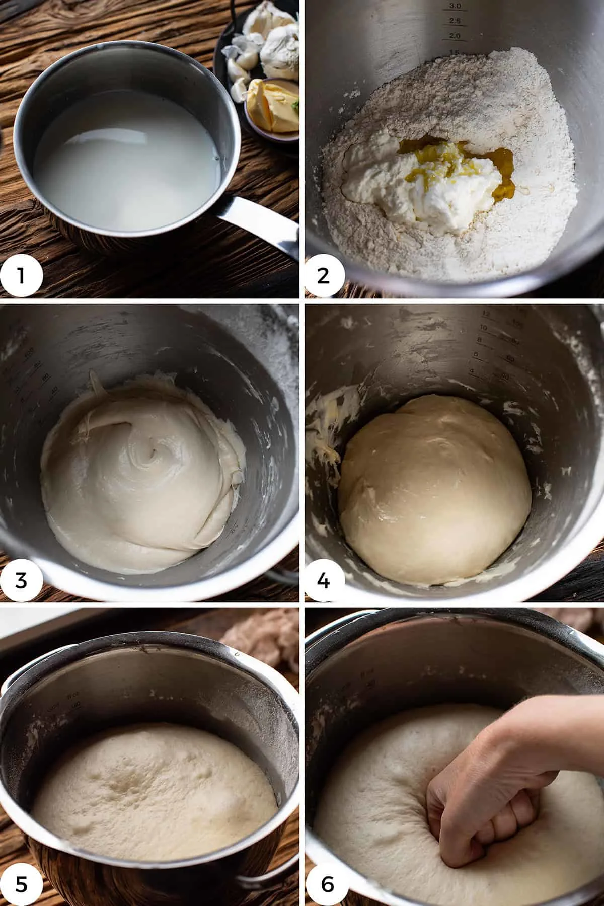 Steps to make the dough.