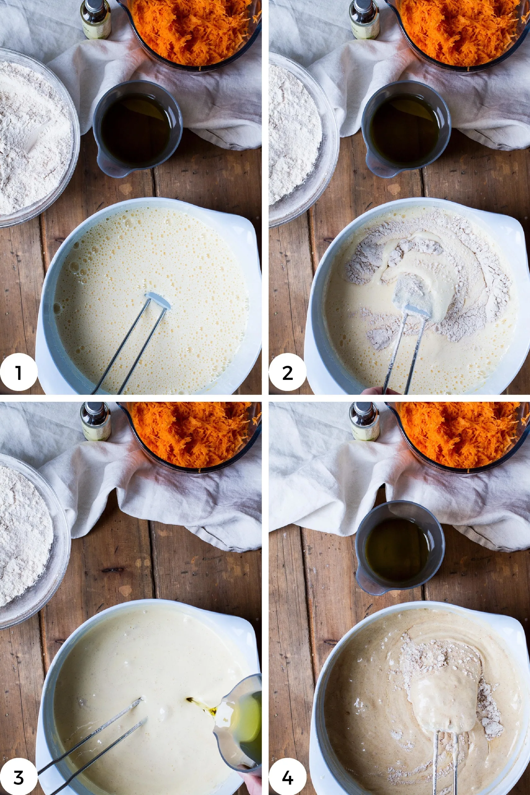 Steps to mix the batter