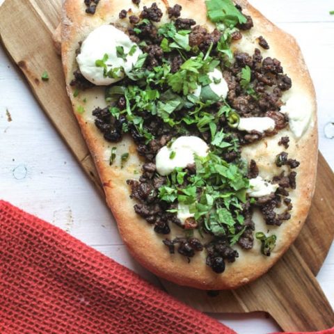 Middle Eastern Flatbread with Spiced Beef and Mint