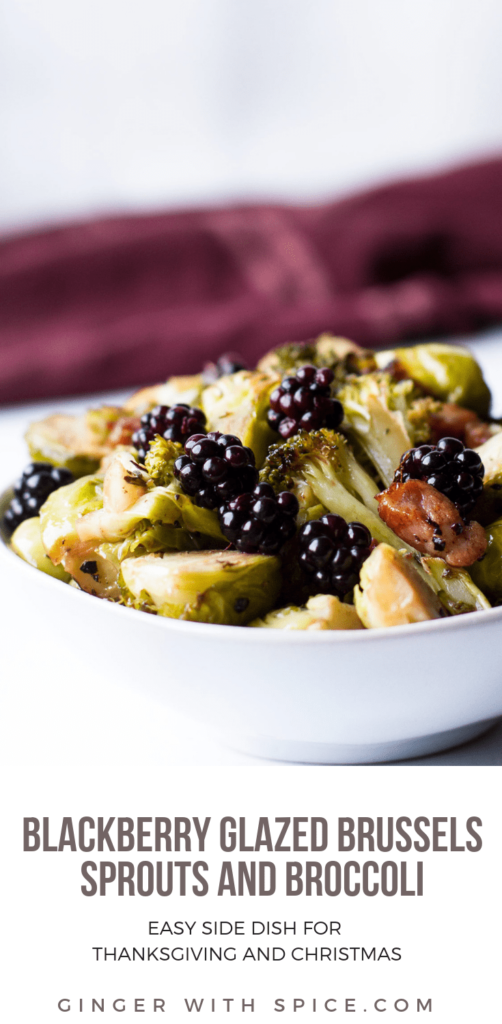 Blackberry Glazed Brussels Sprouts and Broccoli
