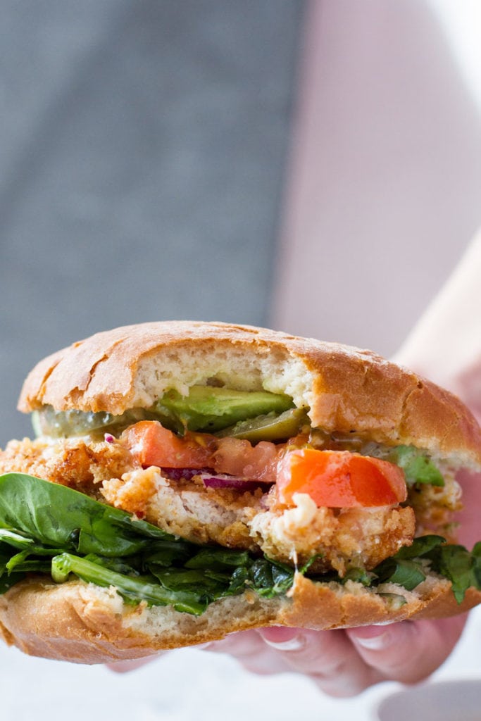 Crispy Panko Chicken Burger with Honey Mustard Ginger with Spice