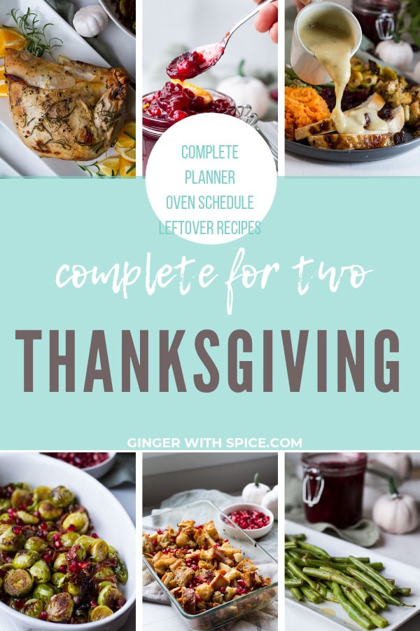 Pinterest pin for Thanksgiving for two.