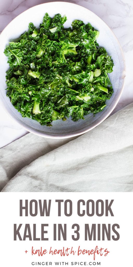 How to cook kale Pinterest Pin.