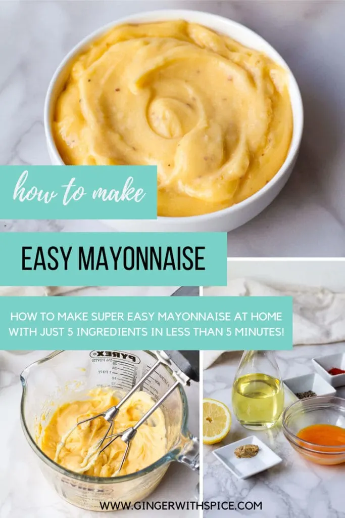 How to make easy mayonnaise Pinterest pin with three images.