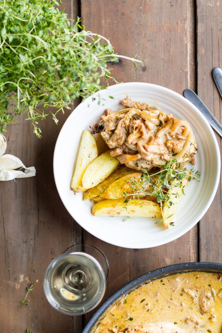 Honey Mustard Cream Sauce with Chanterelles Ginger with Spice