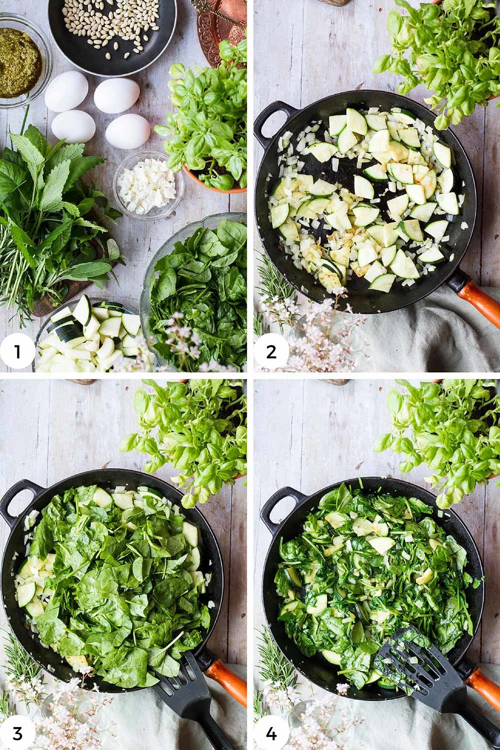 Steps to make the bed of spinach.