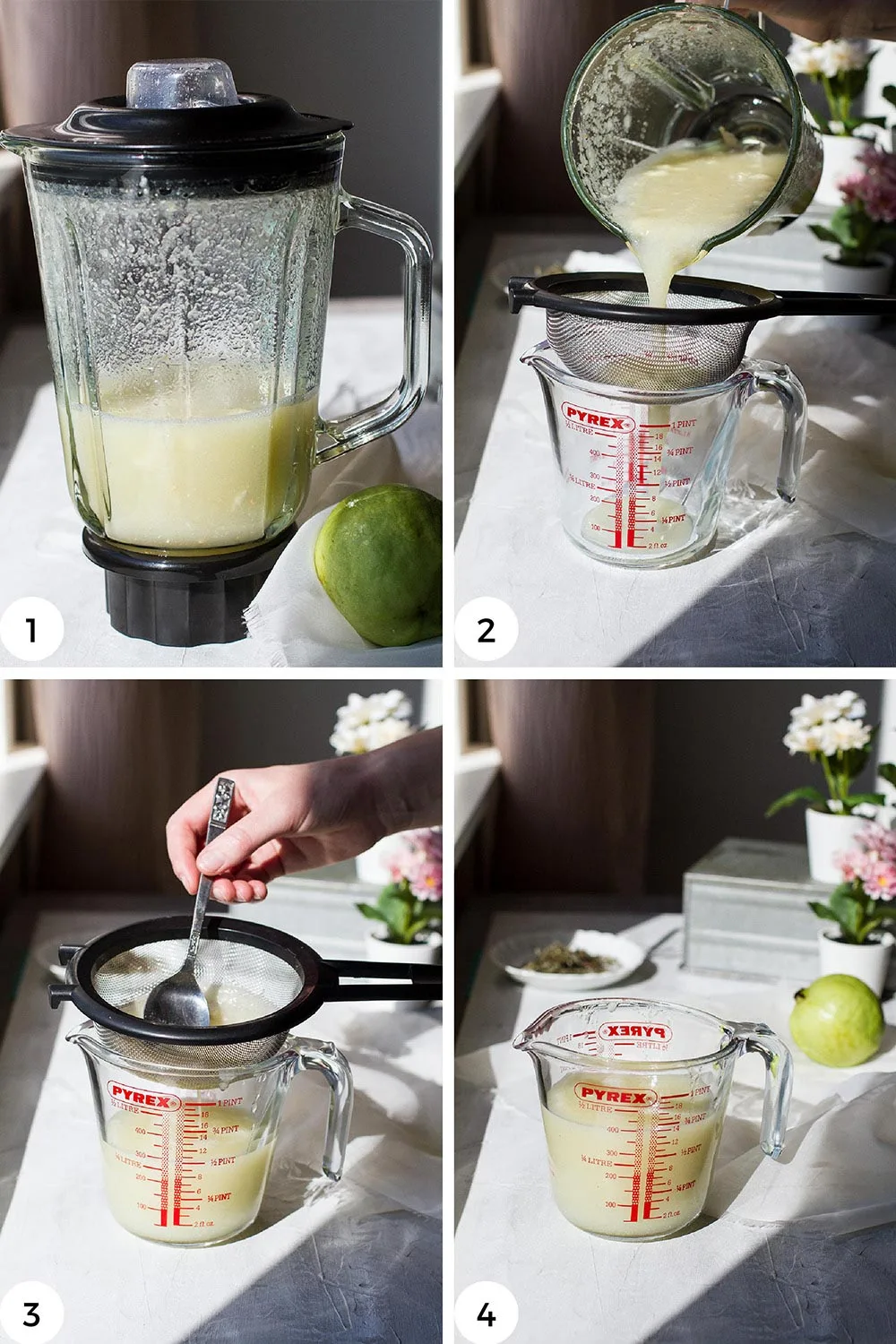 Steps to make guava juice.