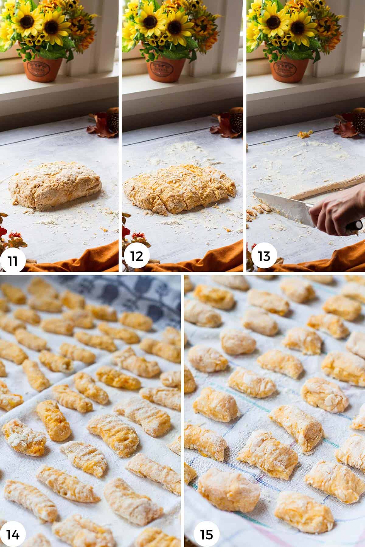 Steps to shape gnocchi.