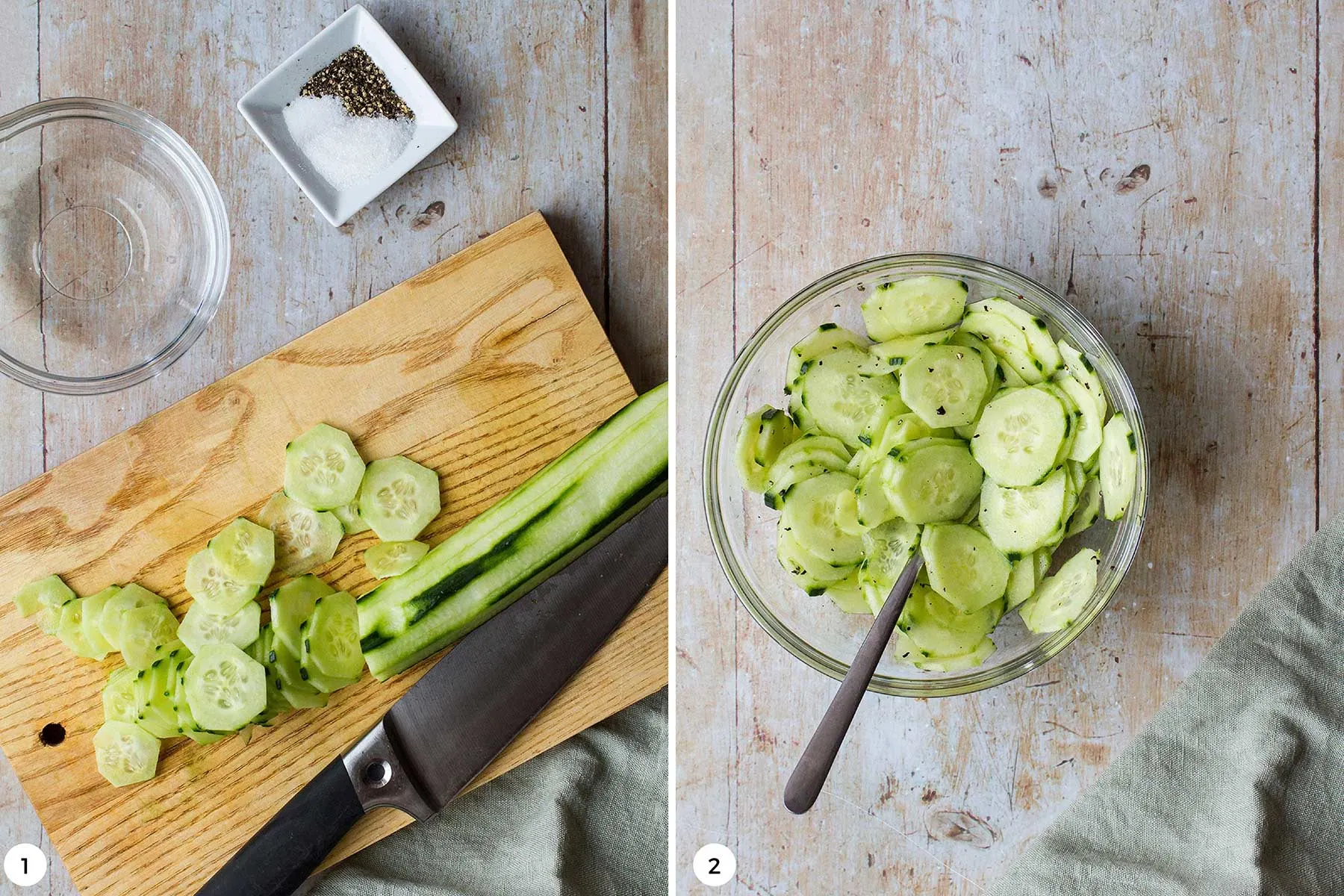 How to make cucumber salad.