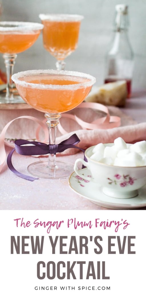 Pinterest pin for New Year's Eve Cocktail.