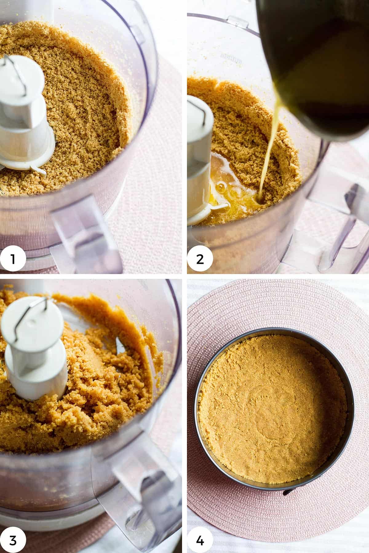 Steps to make the cookie crust.