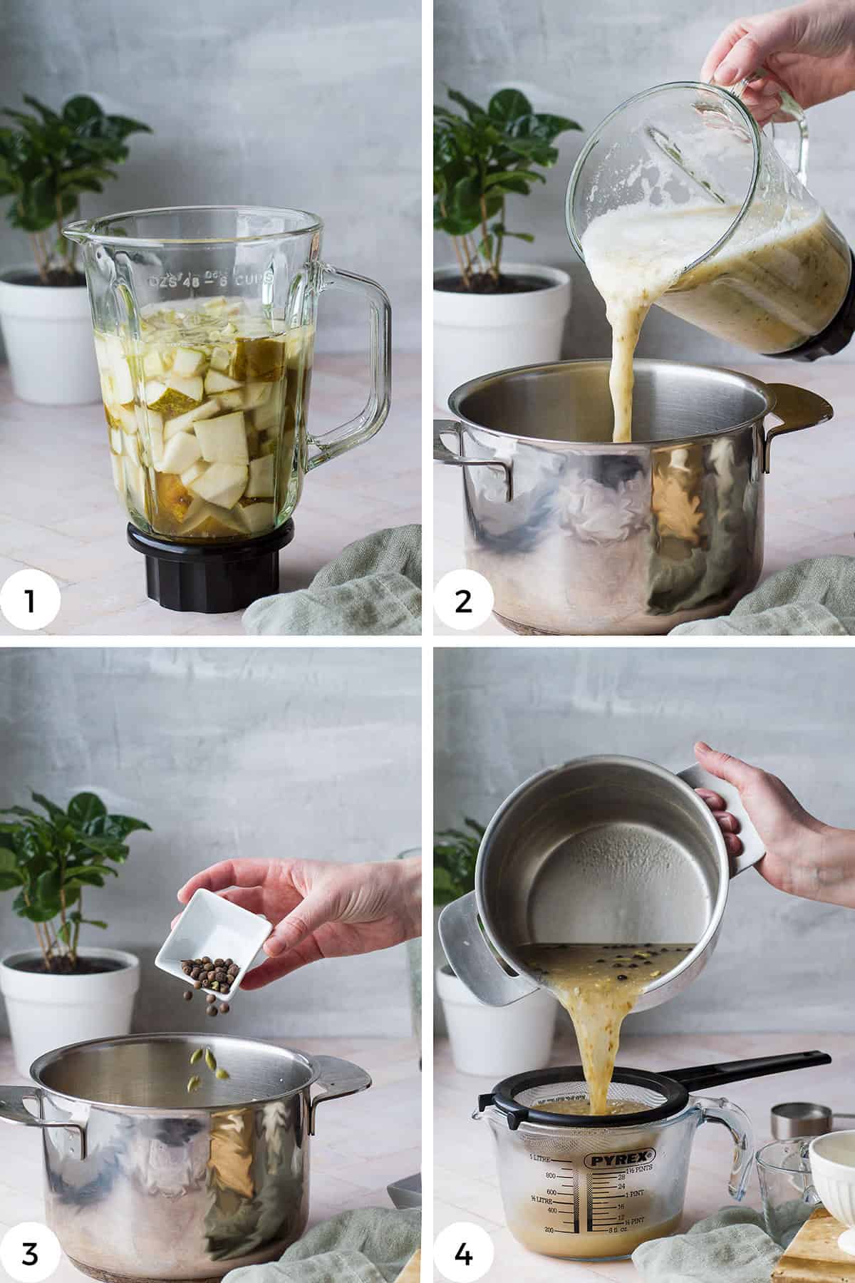 Steps to make the ginger syrup.