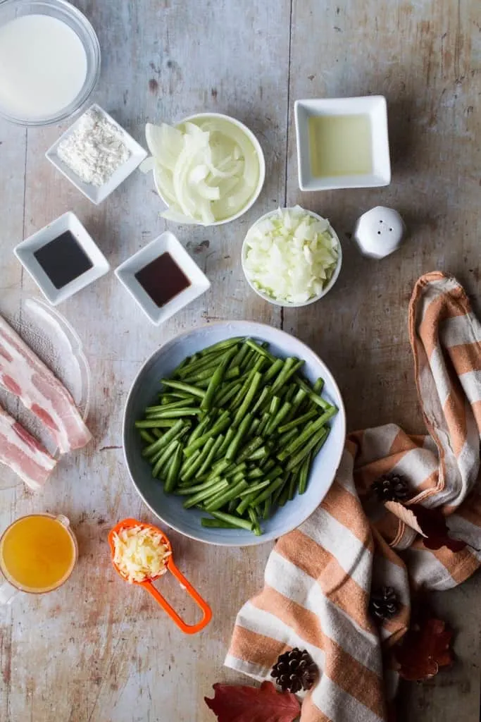 Ingredients to make green bean casserole without mushroom soup.