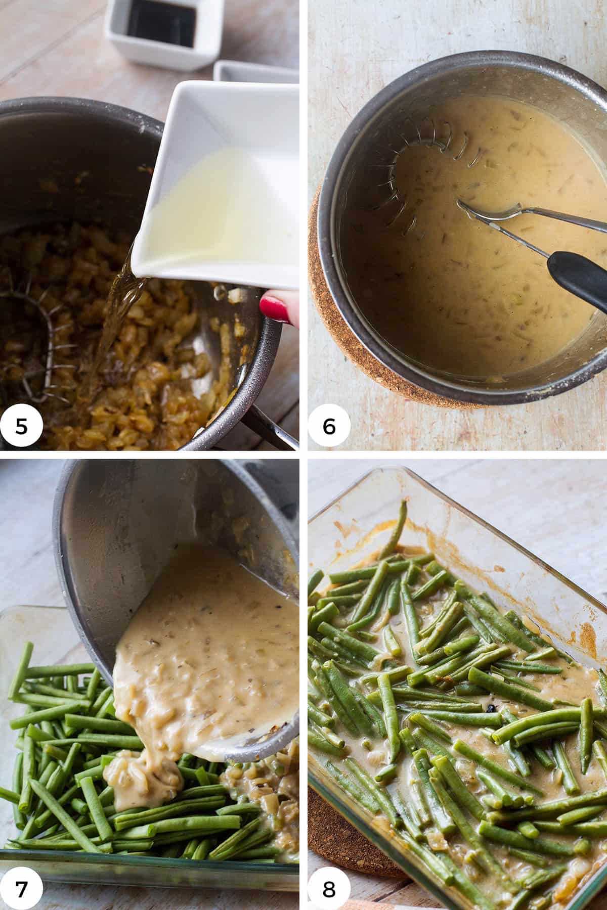 Steps to make the green beans.