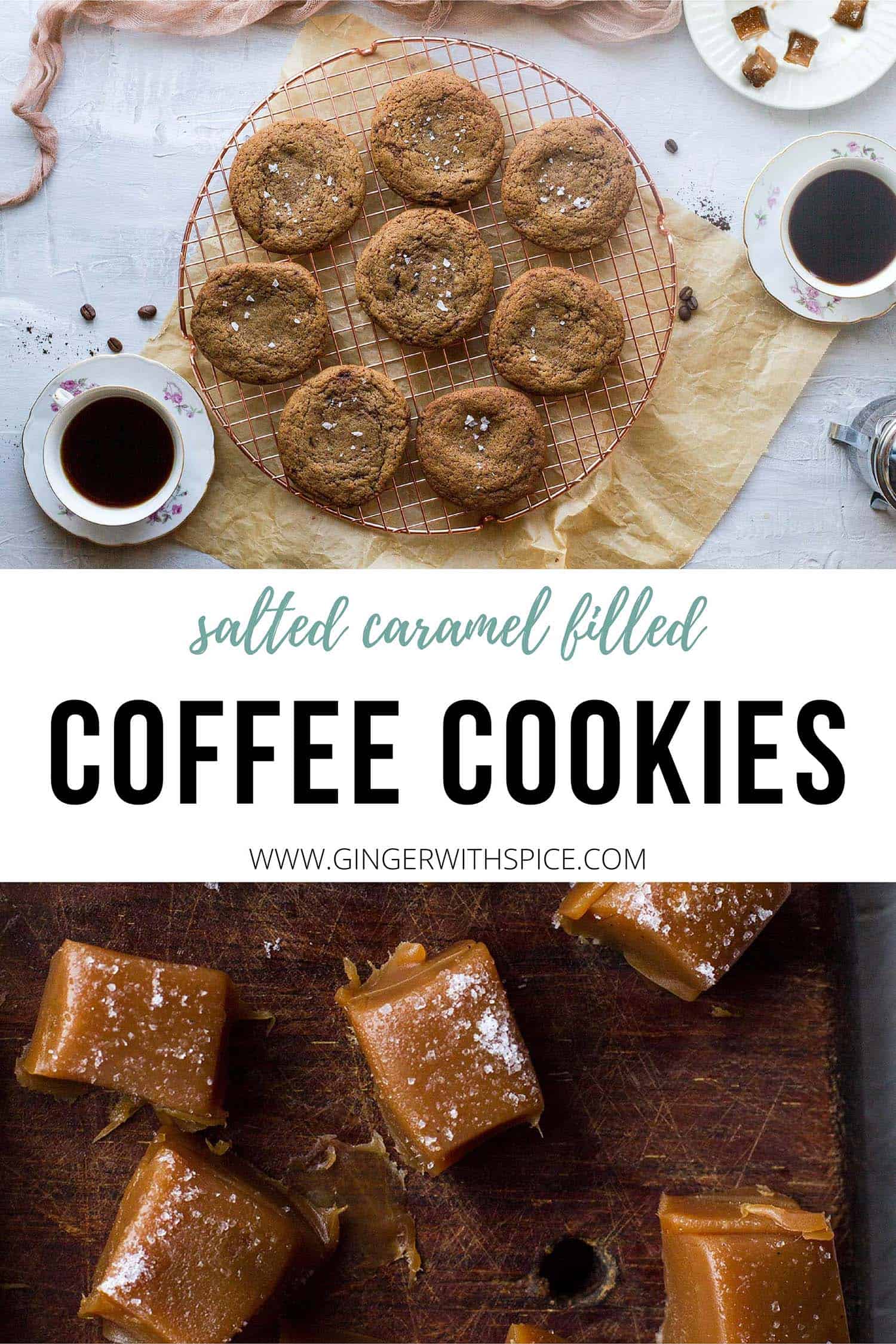 Salted CaramelFilled Coffee Cookies Ginger with Spice