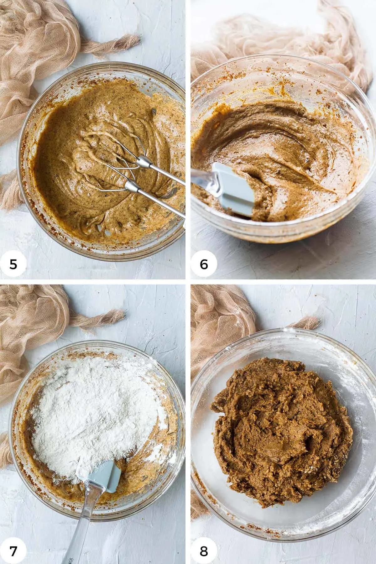 The next 4 steps to make the cookie dough.