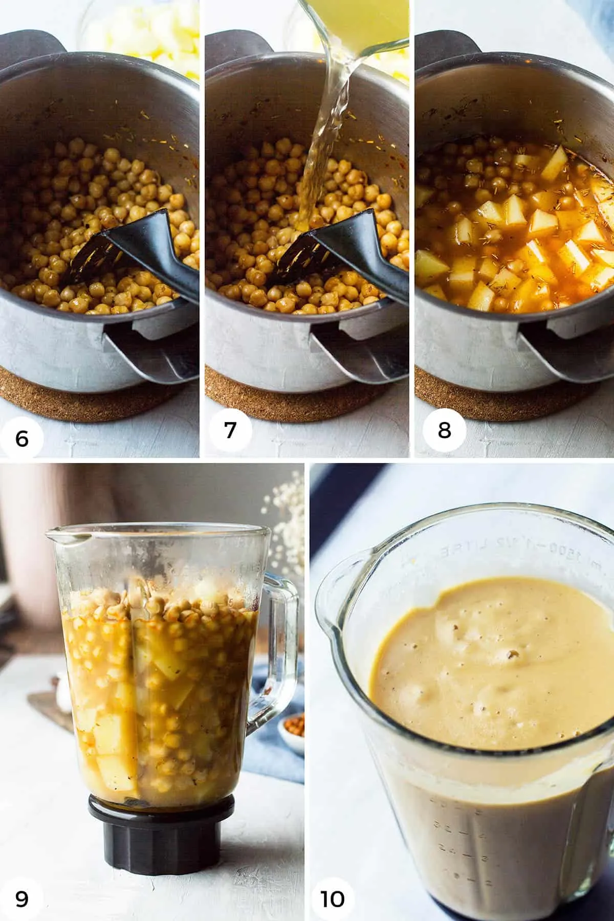 Steps to make chickpea soup.
