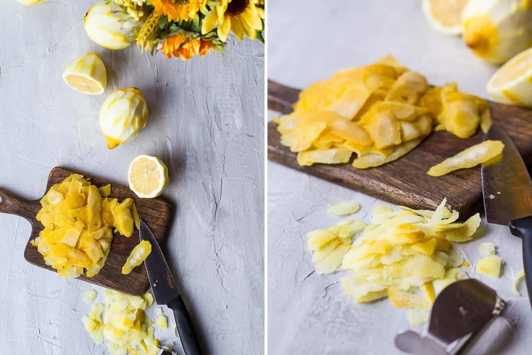 How to get all the white pith off the lemon peels.