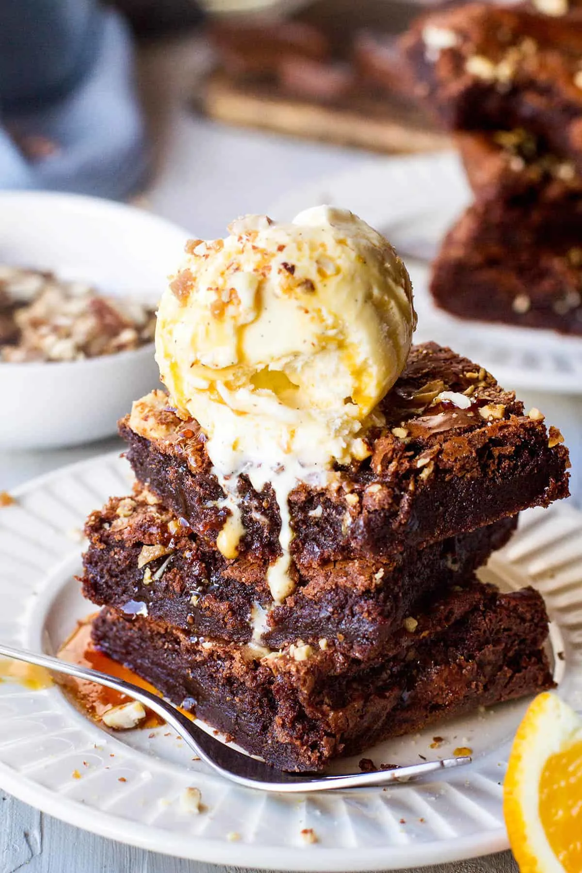 Terry's Orange Brownies with Almond Crunch - Ginger with Spice