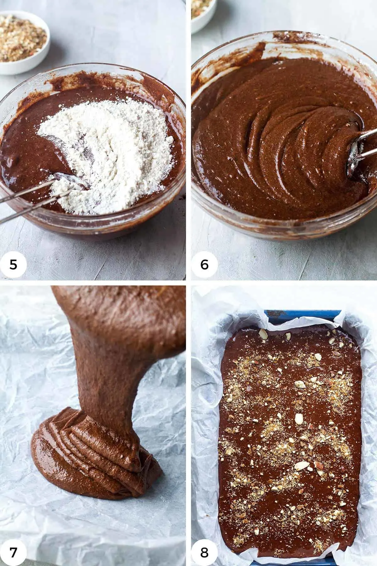 Last 4-8 steps to make brownies.