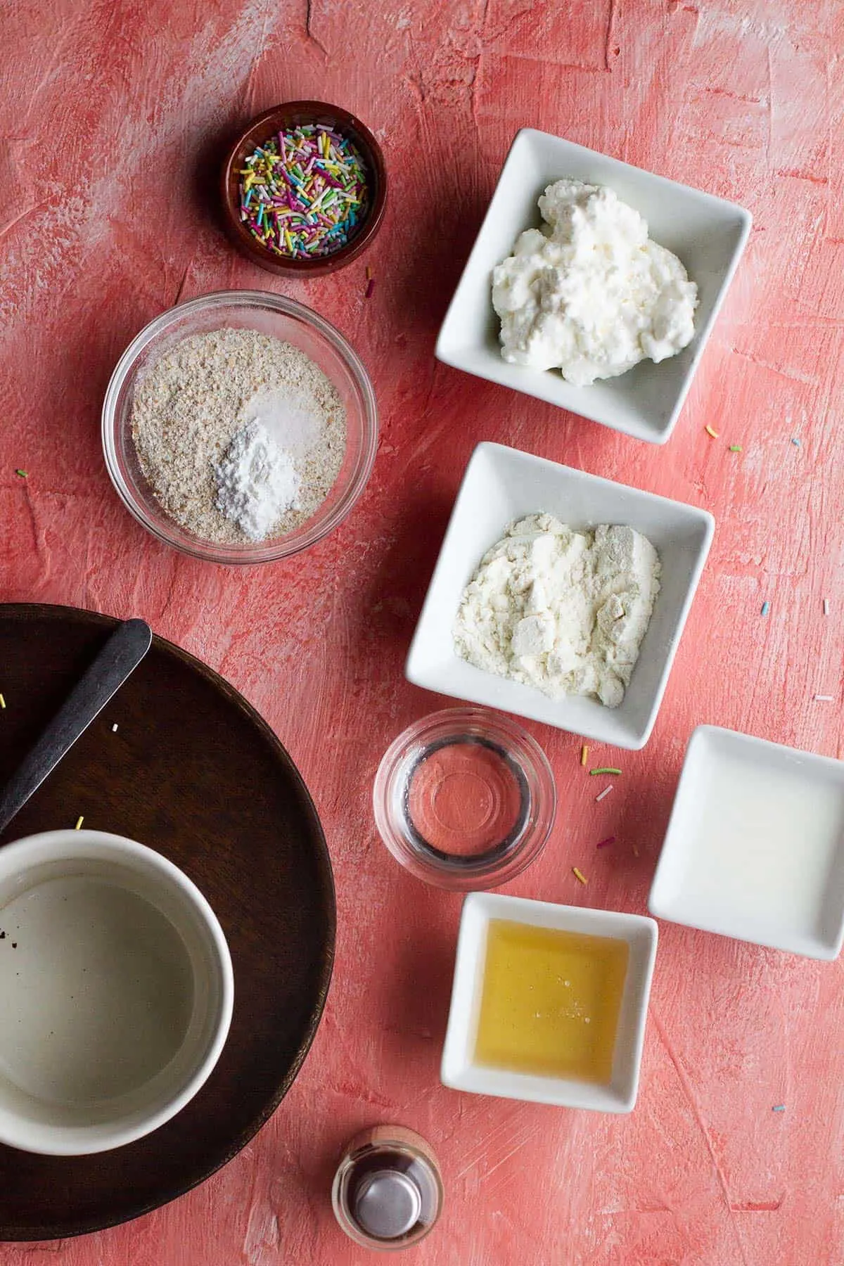 Ingredients to make protein mug cakes.