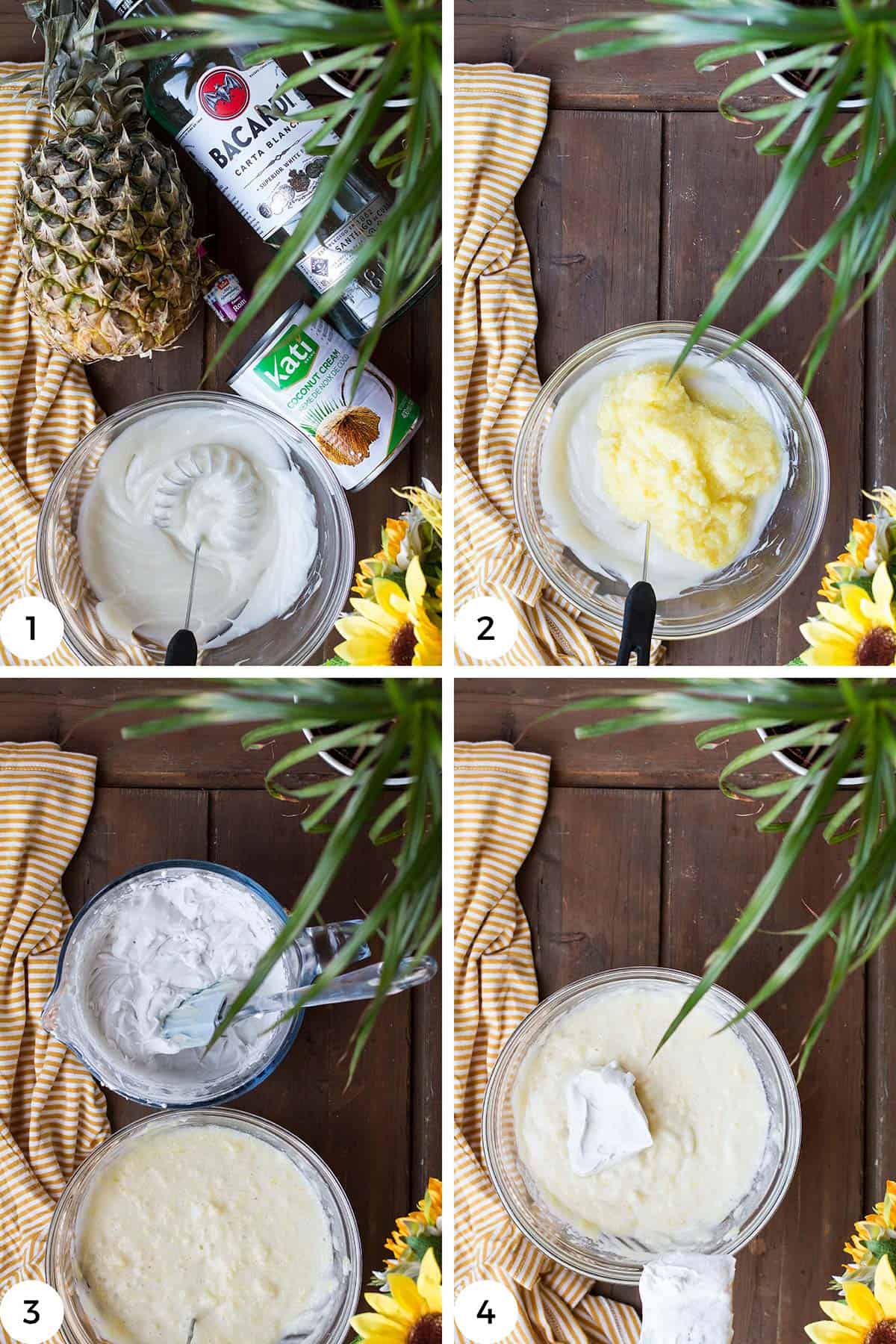 First steps to make the pineapple coconut ice cream.