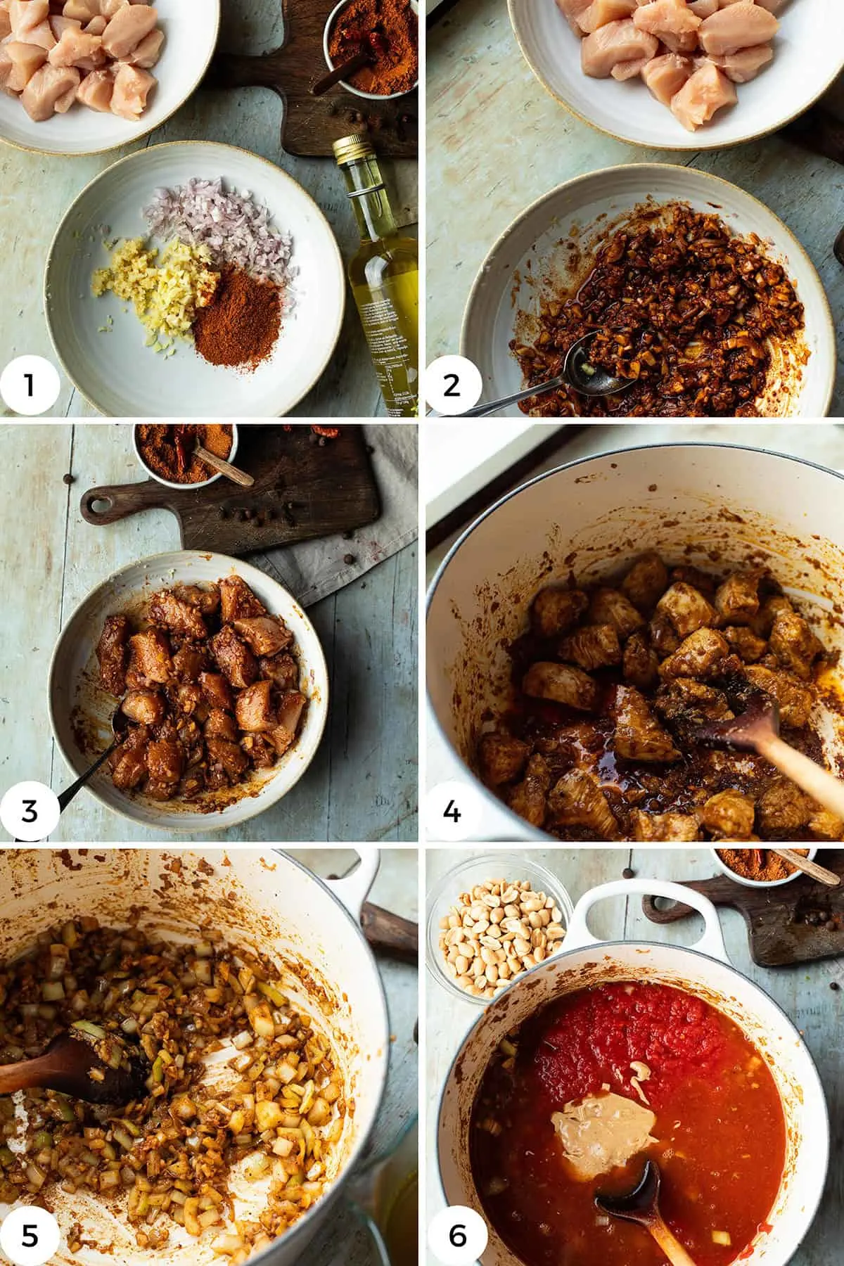 Steps to make berbere chicken casserole.