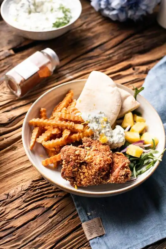 Crispy chicken with Cajun panko.