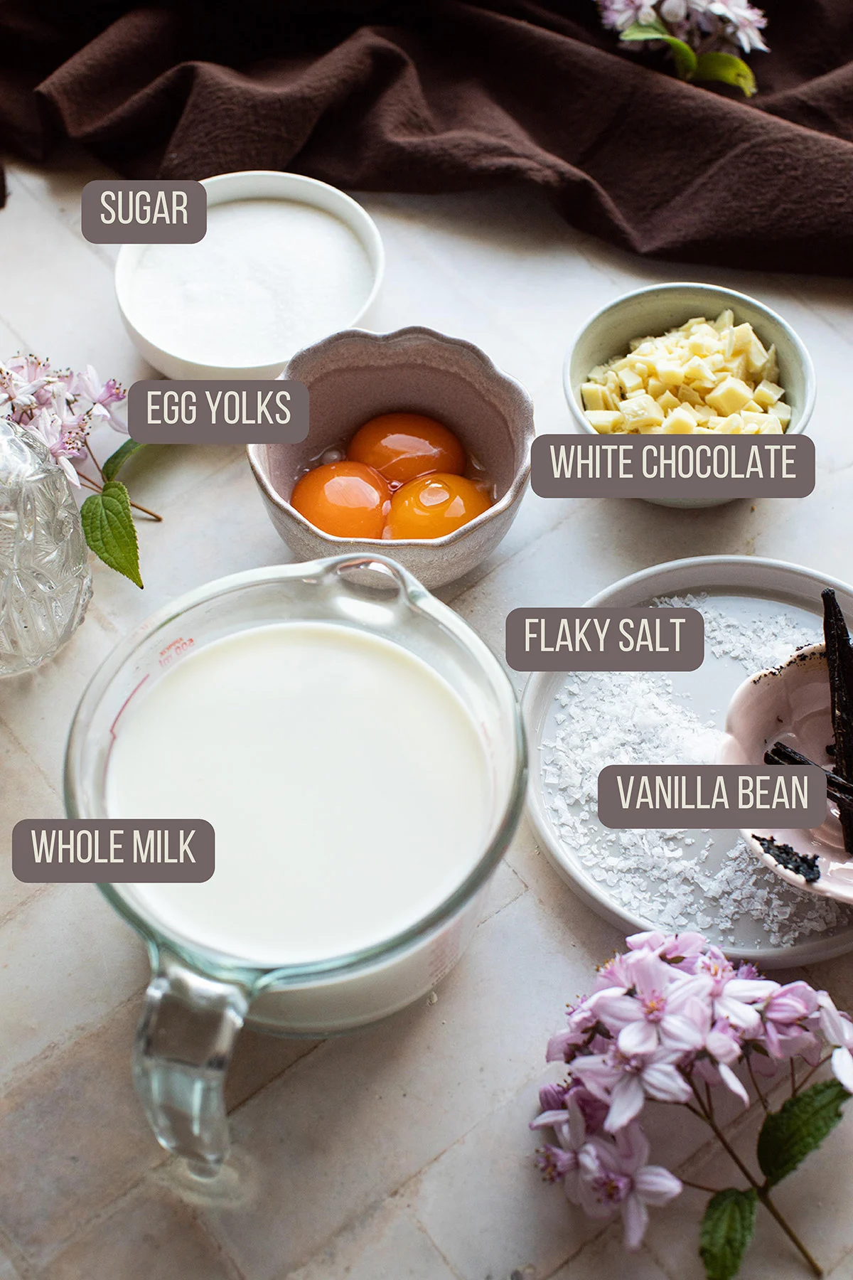 Ingredients for the ice cream base.