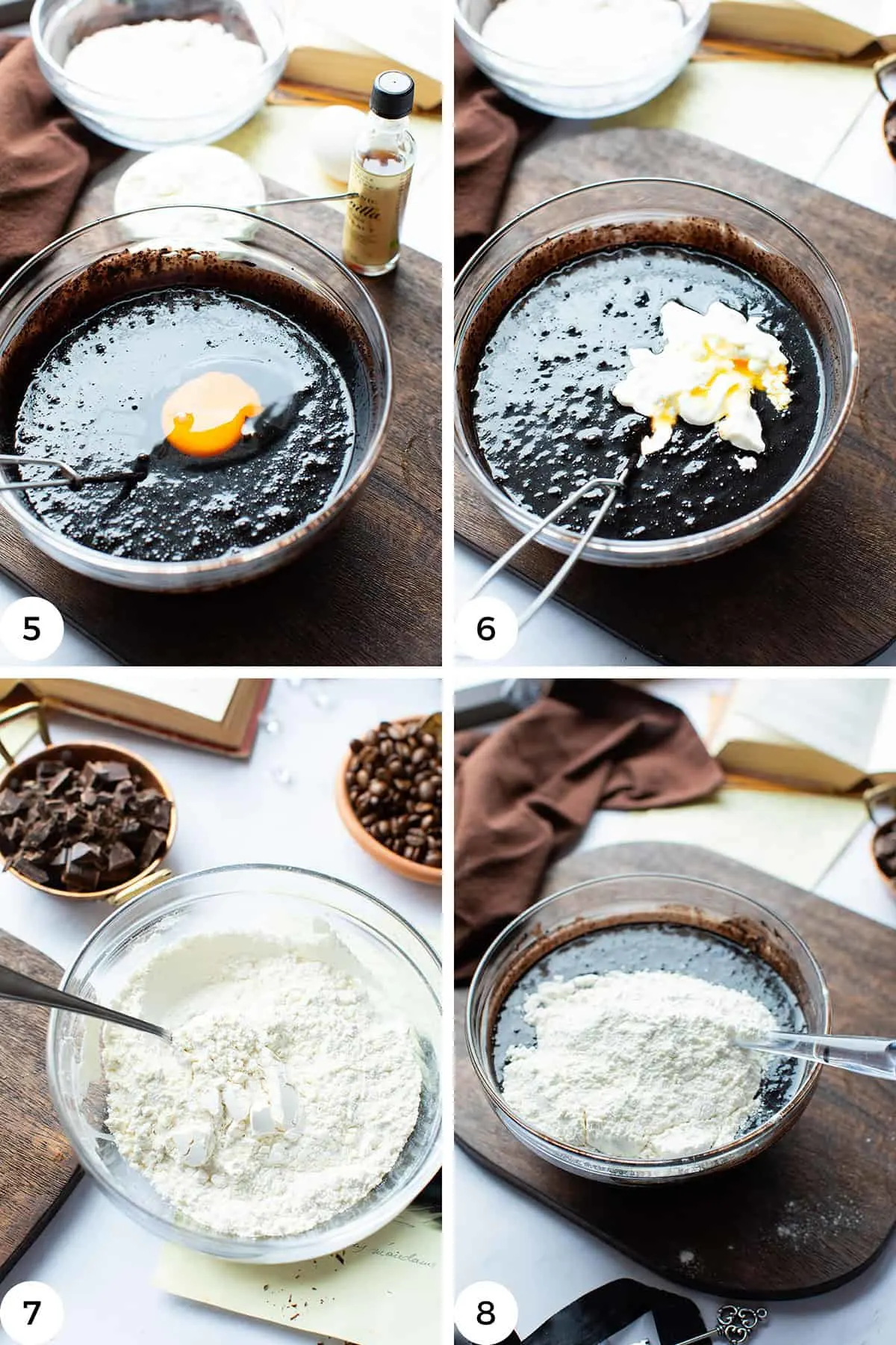 Steps to make the batter.