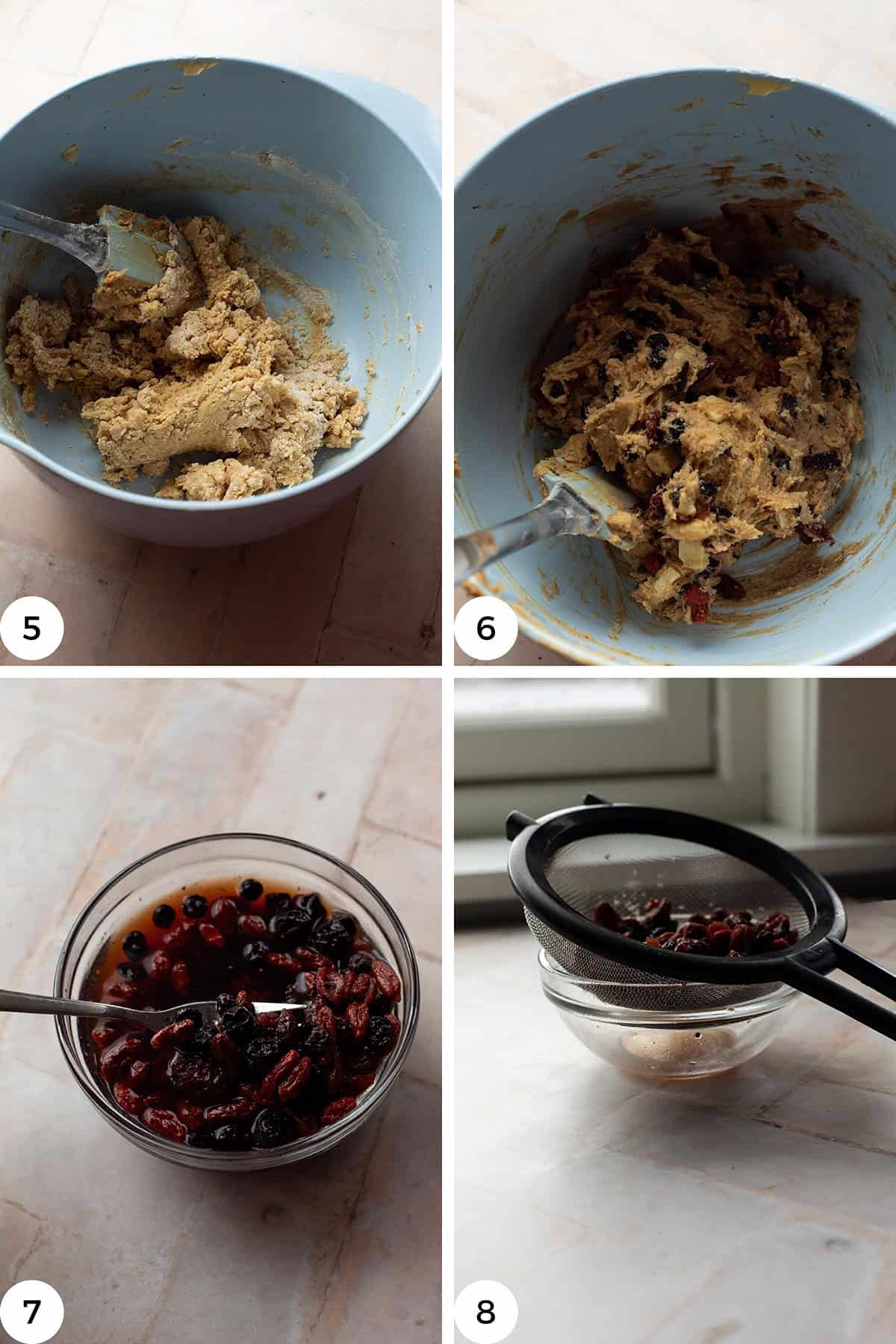 Steps to rehydrate the berries.