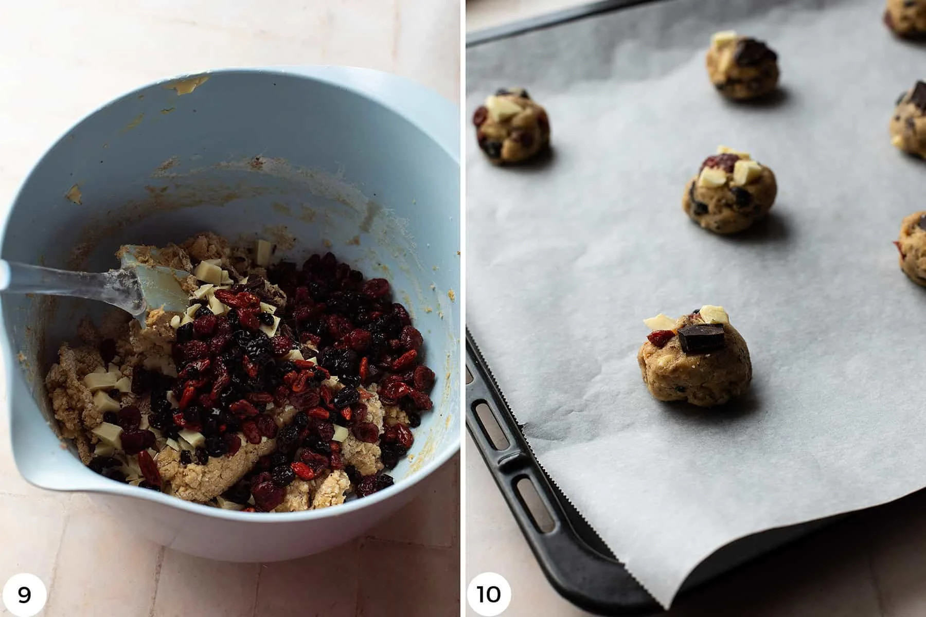 Steps to shape the cookies.