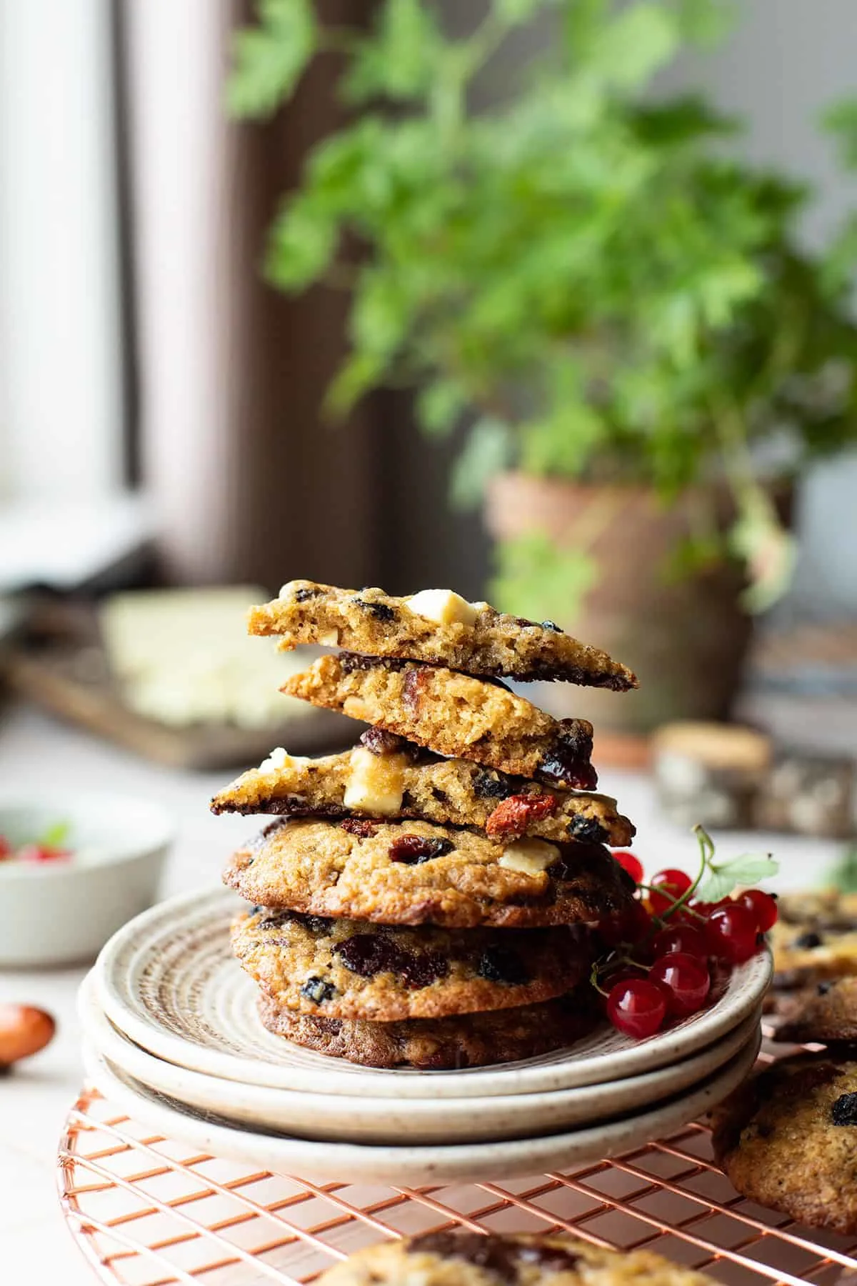 Stack of cookies to show the insides.