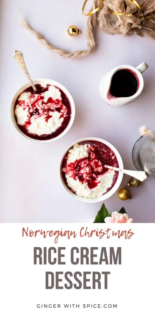 One image from the post and title text at the bottom: Rice Cream Dessert. Pinterest pin.