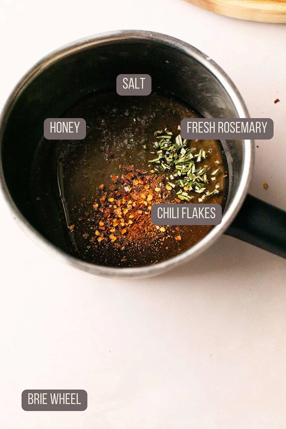 Ingredients to make the hot honey.