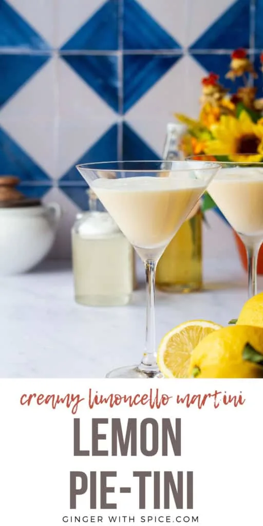 Pinterest pin for lemon pie-tini.